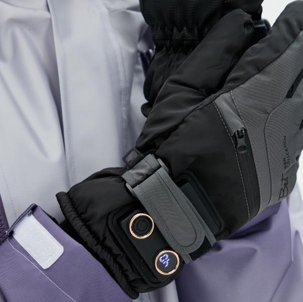 Winter Self-Heating Windproof Touchscreen Gloves-Black Gray