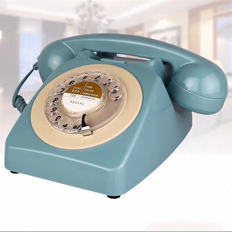 Wireless Bluetooth Desk Phone Style 2-blue