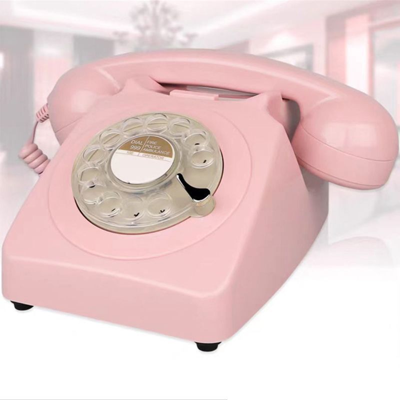 Wireless Bluetooth Desk Phone Style 2-pink
