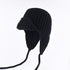 Women Plain Aviator Hat with Earflaps Black