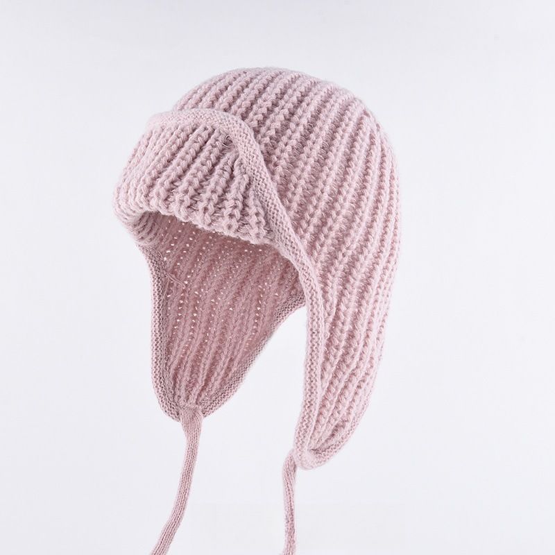 Women Plain Aviator Hat with Earflaps Pink