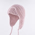 Women Plain Aviator Hat with Earflaps Pink