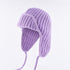 Women Plain Aviator Hat with Earflaps Purple