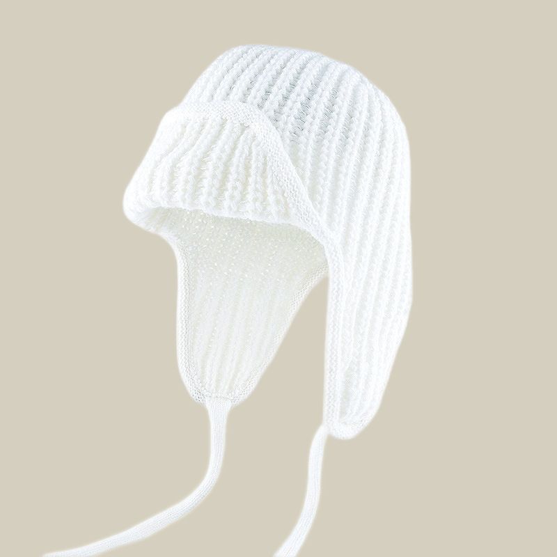 Women Plain Aviator Hat with Earflaps White