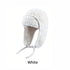 Women Sherpa Aviator Beanie - Warm Earflap Knit Hat White