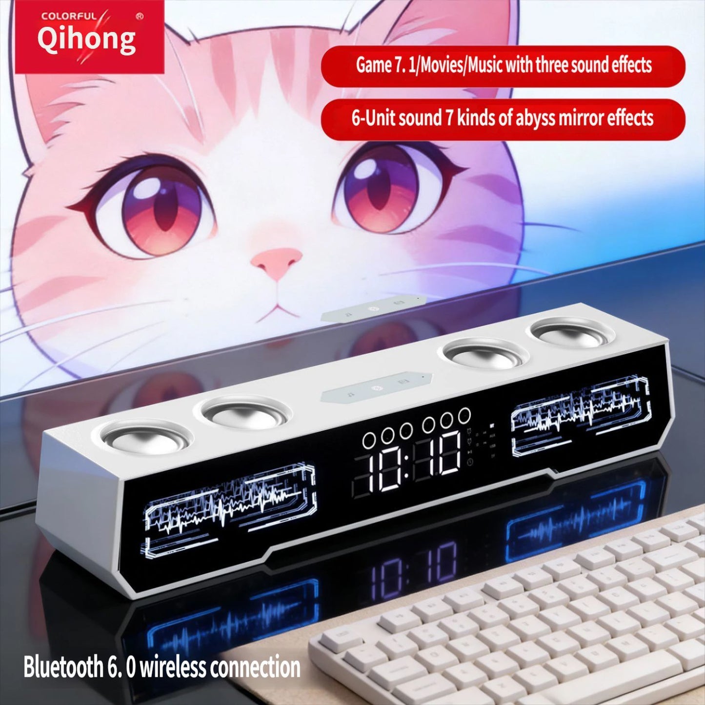 Colorful X9-Pro Bluetooth wired speaker-White