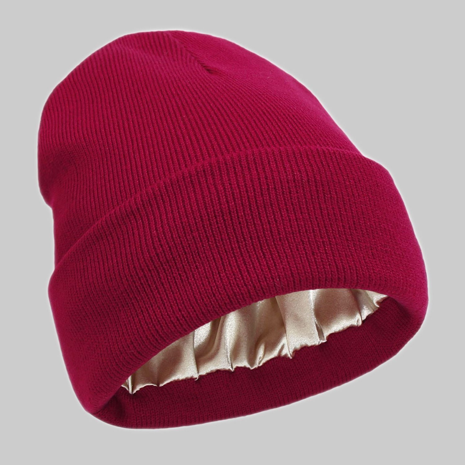 2Pcs Knit Beanie red 03