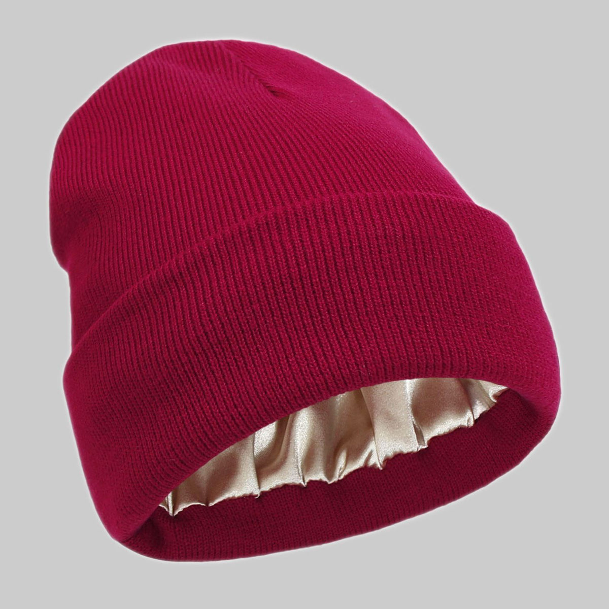 2Pcs Knit Beanie red 03