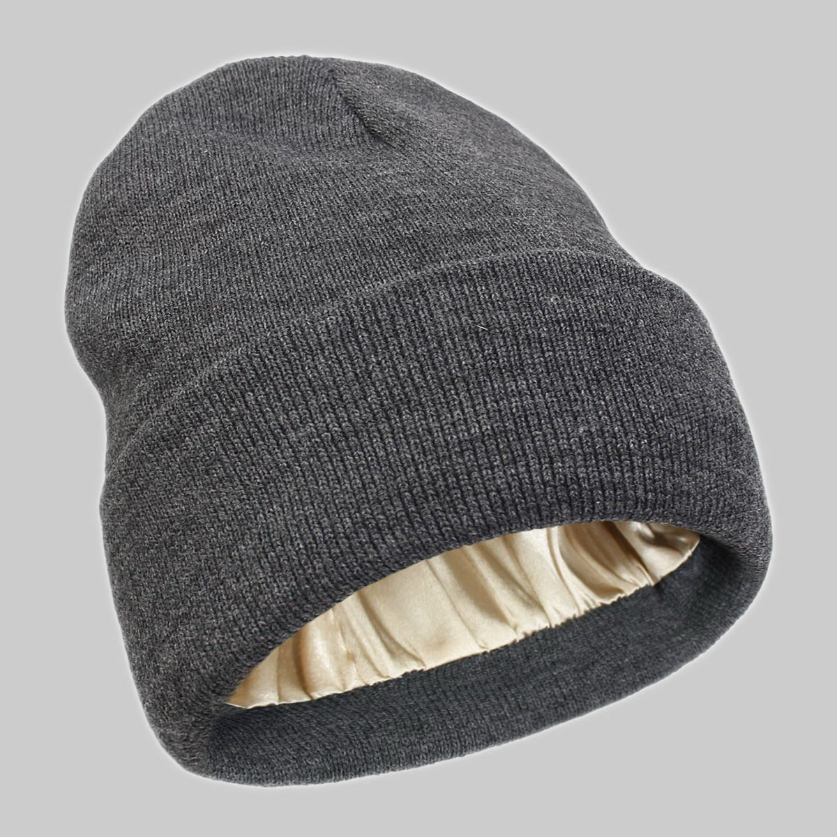 2Pcs Knit Beanie grey 05