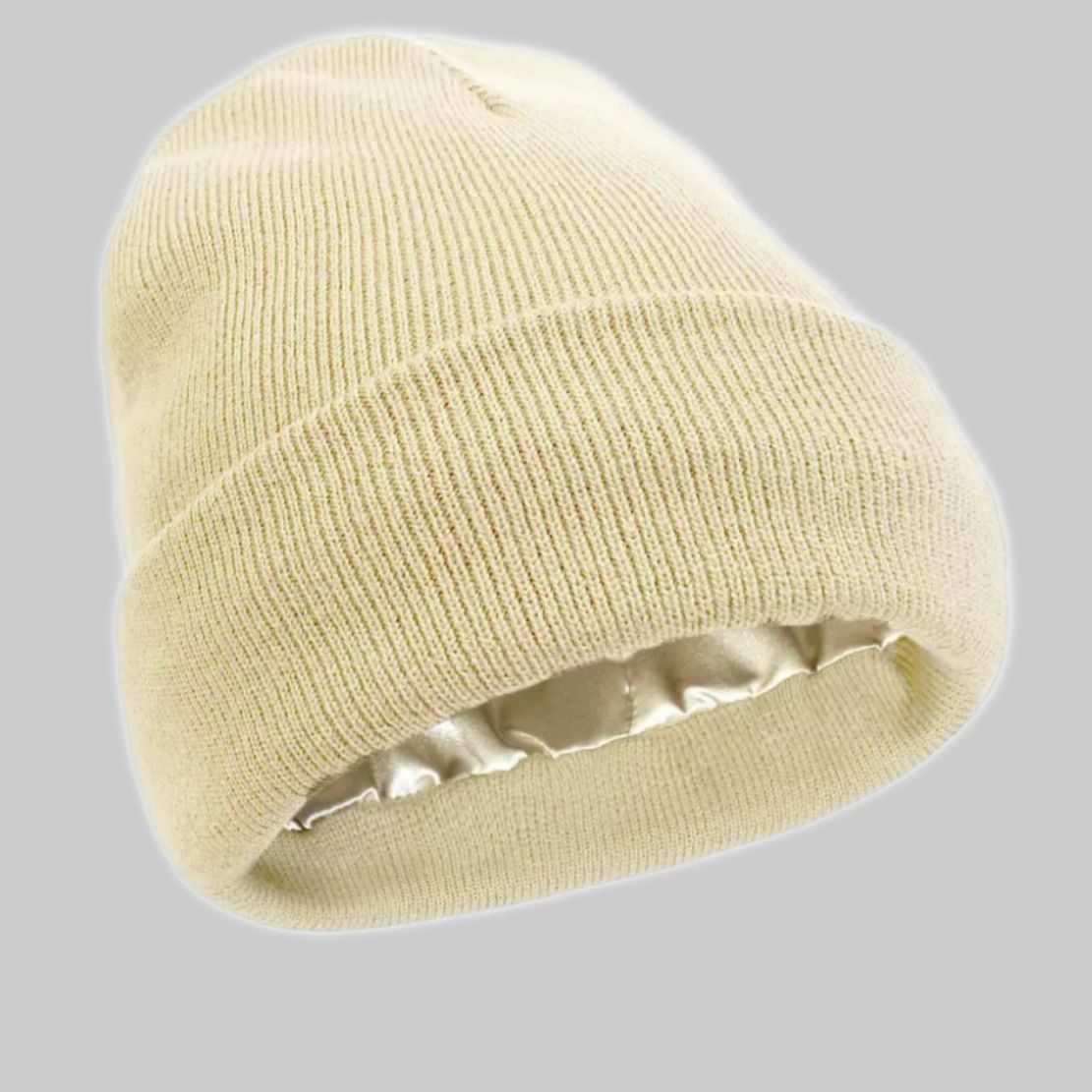 2Pcs Knit Beanie off white 06