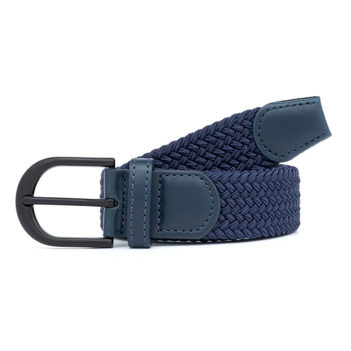Men's Woven Belt Navy Blue 01