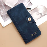 2Pcs Blue Matte Long Wallet