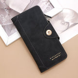 2Pcs Black Matte Long Wallet