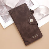 2Pcs Dark Brown Matte Long Wallet
