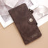 2Pcs Dark Brown Matte Long Wallet