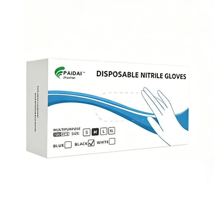 300Pcs Black Nitrile Gloves Large