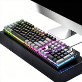 104 Keys Wired Keyboard Black And Gray