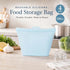 4 Pack Food-Grade Silicone Food Storage Bags, Light Blue, 500ml