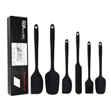 6Pcs Food-Grade Silicone Scraper Set, Baking Cream Spatulas (Black)(2 set/12PCS)