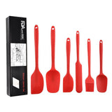 6Pcs Food-Grade Silicone Scraper Set, Baking Cream Spatulas (red)(2 set/12PCS)