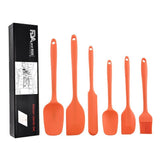 6Pcs Food-Grade Silicone Scraper Set, Baking Cream Spatulas (Orange)(2 set/12PCS)