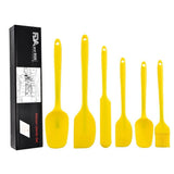 6Pcs Food-Grade Silicone Scraper Set, Baking Cream Spatulas (Yellow)(2 set/12PCS)