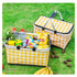 Thickened Foldable Aluminum Foil Insulated Picnic Basket-Yellow chequered pattern