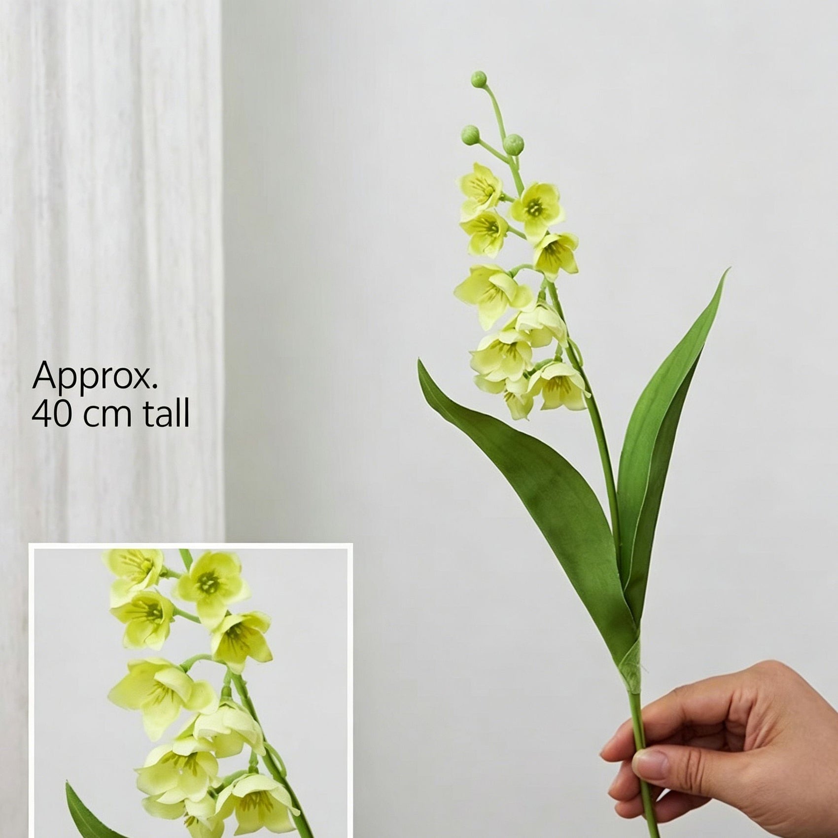 Artificial Yellow Lily of The Valley, Healing Decor, 3 Pack