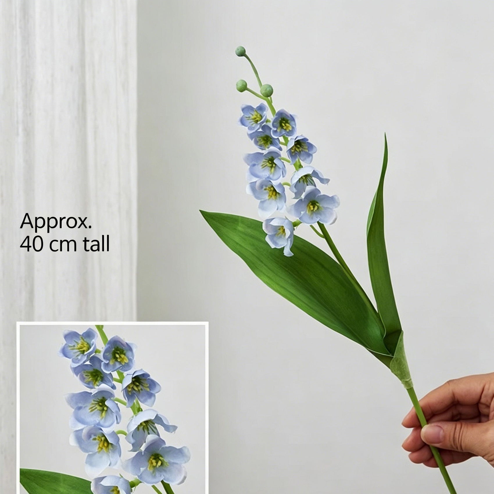 Artificial Blue Lily of The Valley, Calming Decor, 5 Pack