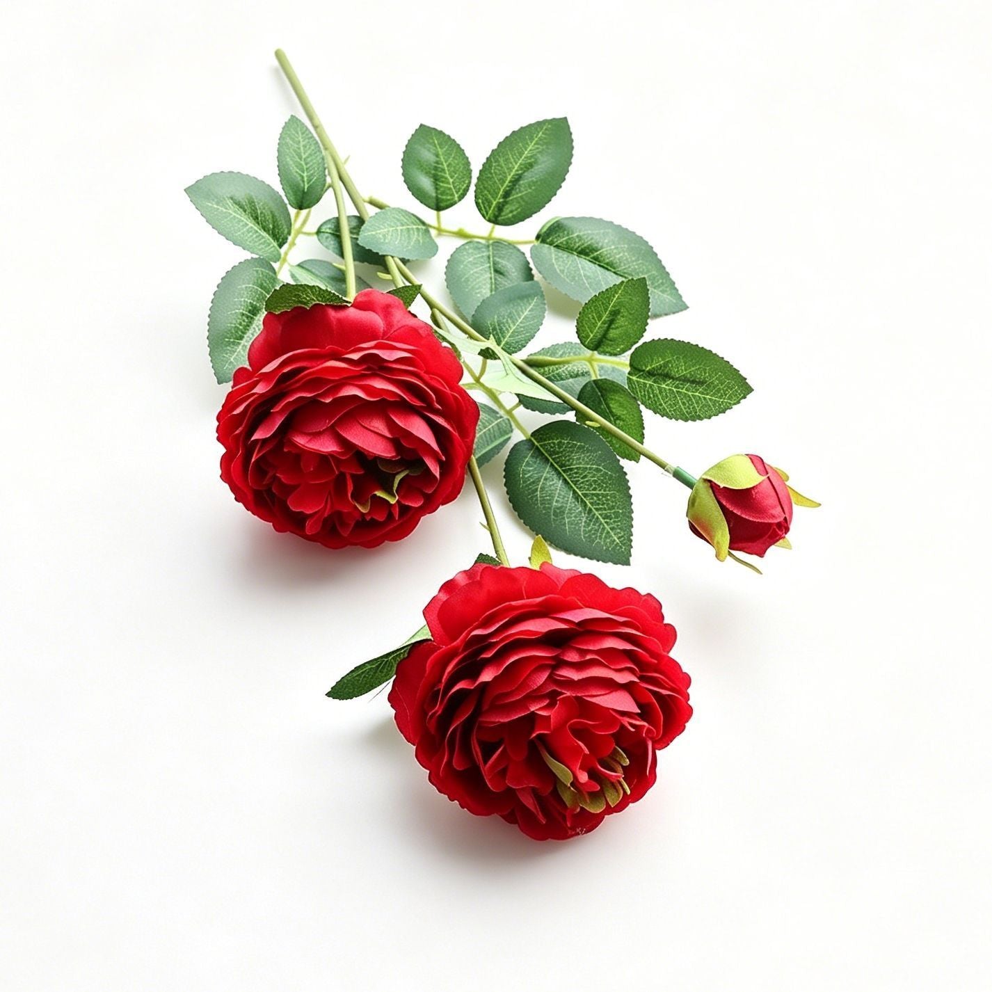 Artificial Red French Peony, Warm Decor, 2 Pack