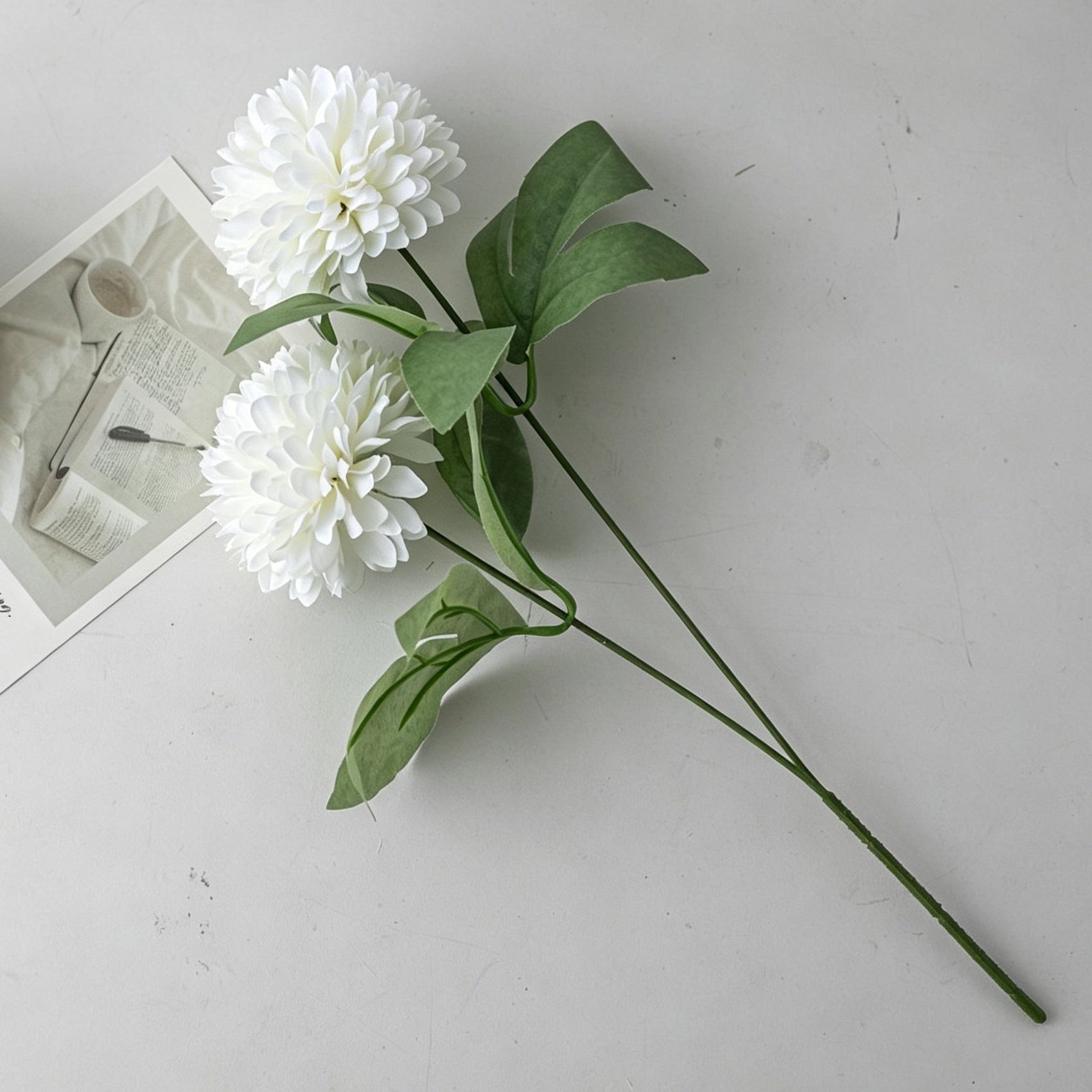 Artificial Hydrangea, Pure White Gentle Decor, 3 Pack