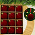24pk Flocked Xmas Baubles Metal Cap, Burgundy 6cm