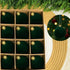24pk Flocked Xmas Baubles Metal Cap, Dark Green 8cm