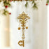 3pk White Gold Vintage Key Xmas Tree Ornament