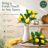 Style A 5 Fork Lemon Bouquet Artificial Table Greenery 2 Pack