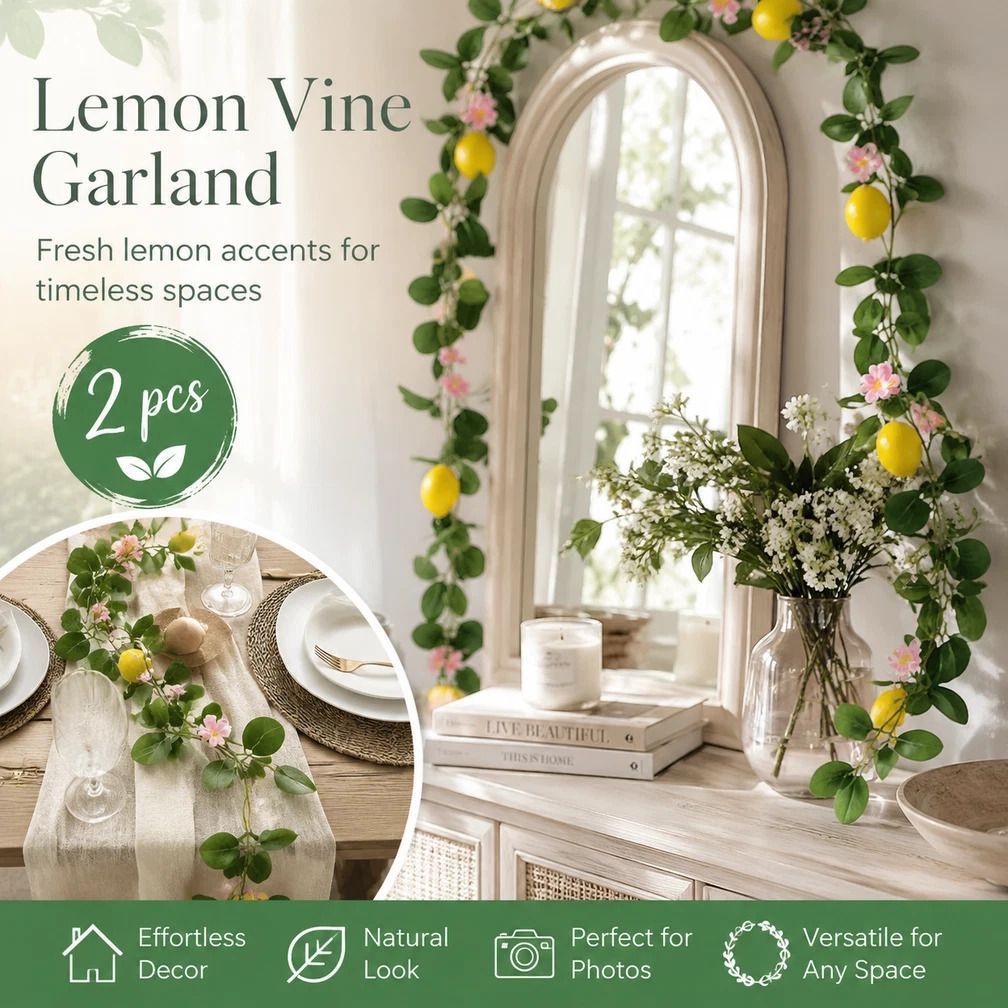 Style A Fresh Scent Lemon Vine Kitchen Decor Kit Set of 2