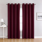 Burgundy Blackout Drape 1pc W132cm L175cm 210gsm Fine Woven Polyester Quiet Sleep Window Covering Bedroom Halloween Home Setting