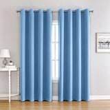 Sky Blue Eyelet Curtain Panel 132cm Wide 175cm Drop 210GSM Solid Woven 1pc Bedroom Light Blocker Spring Window Refresh