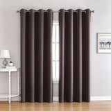 Chocolate Brown 210gsm Polyester Window Panel with Silver Eyelets 1pc 100cm x 250cm Extra Long Room Darkening Drape for Tall Windows