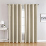 Neutral Beige 210GSM Eyelet Panel 175cm Drop x 140cm Wide Curtain 1pc for Kitchen Glare Softening Spring