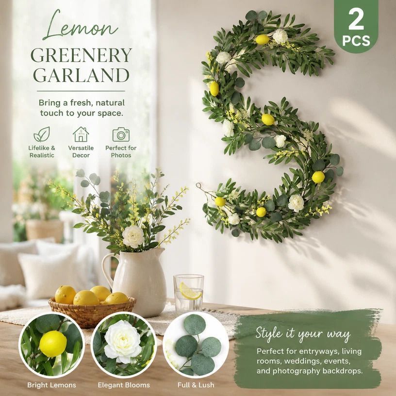 Style A Herb Scent Lemon Vine Foam Fruit Garland Pack of 2