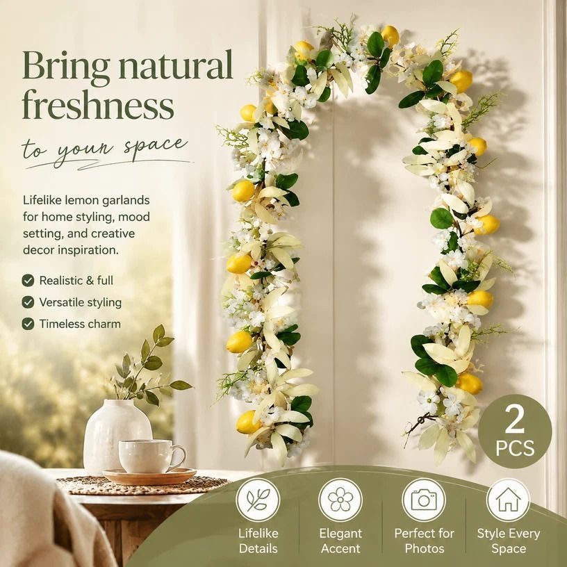 Spring Butterfly Style A Lemon Vine Wall Hanging Decor Set of 2