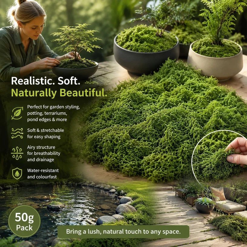 Dark Green Preserved Thread Moss Terrarium Bonsai Cover 50g