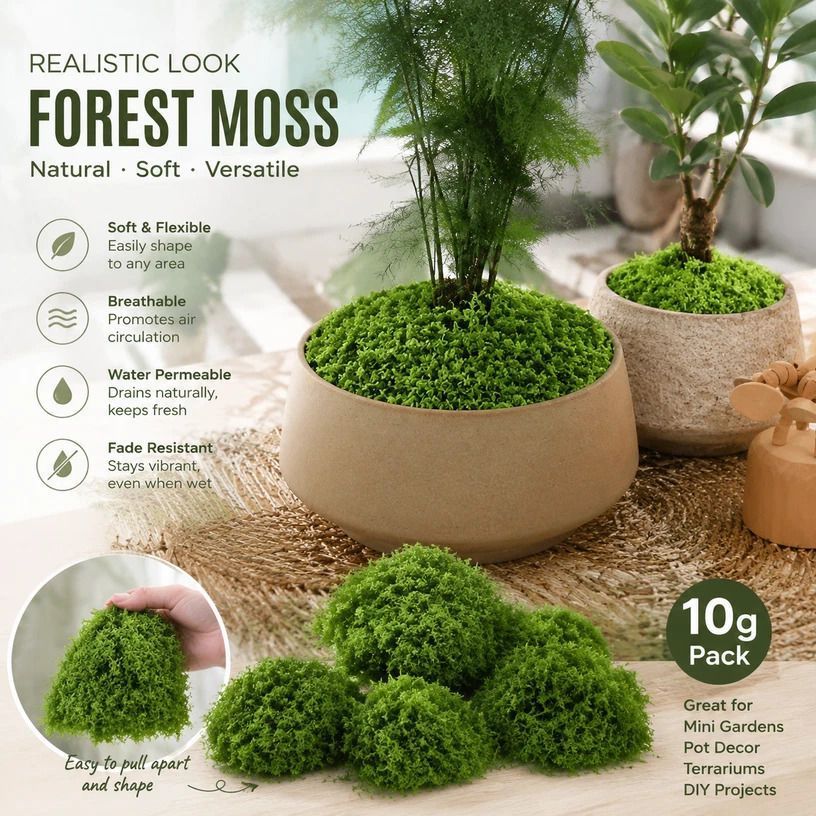 Dark Green Tiny Artificial Thread Moss Micro Landscape Supply 10g