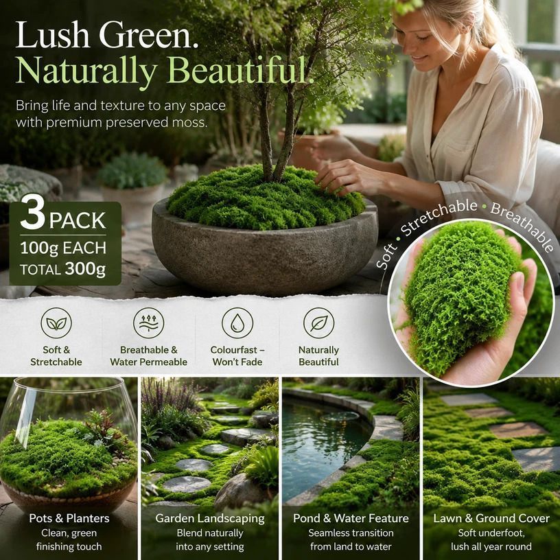 Light Green Faux Moss Micro Scene Material 3 Pack 100g