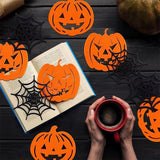 1pk Felt Spider Web Halloween Coasters Table Decor Mats