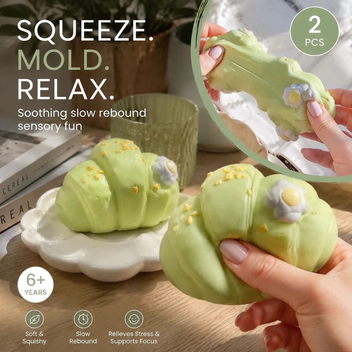 Grape Pork Bun Fresh Squishy 2 Pack, Backyard Leisure Sensory Pair