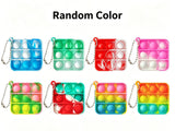 8pk 5cm Square Pop It Fidget Keychain