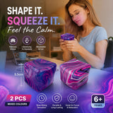 Swirl Mood Boost Marbled Blue + Marbled Purple Ice Cube Squishy 2 Pack