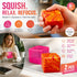 Bright Soft Solid Pink + Marbled Orange Ice Cube Squishy 2 Pack